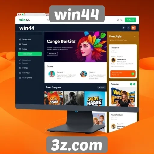 Análise da interface do usuário do site de jogos win44